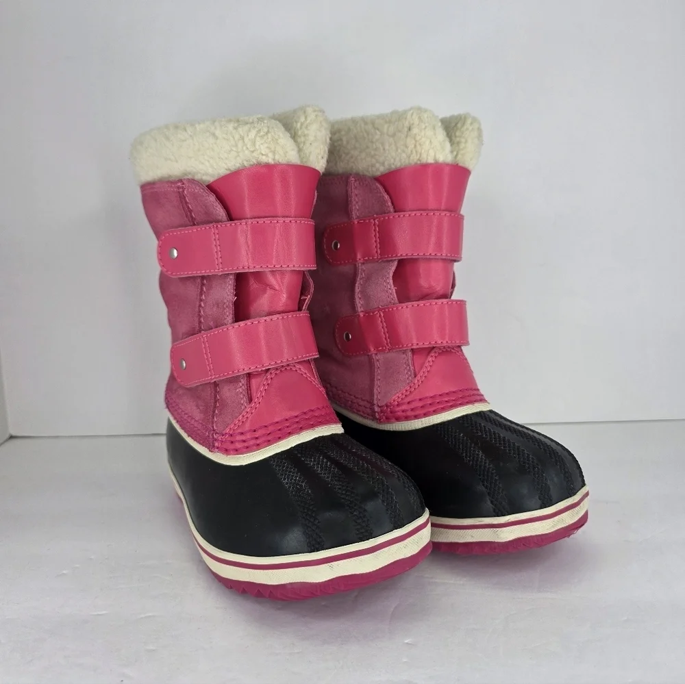 Sorel 1964 Pac Strap Boot Waterproof Suede Patent Winter Boots Childrens Size 12